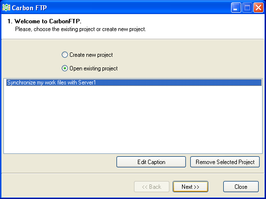 CarbonFTP synchronizes data in the local folder and FTP server folder