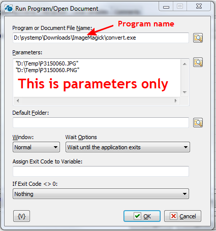 Corrected parameters