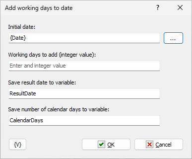 VariablesAddWorkingDays